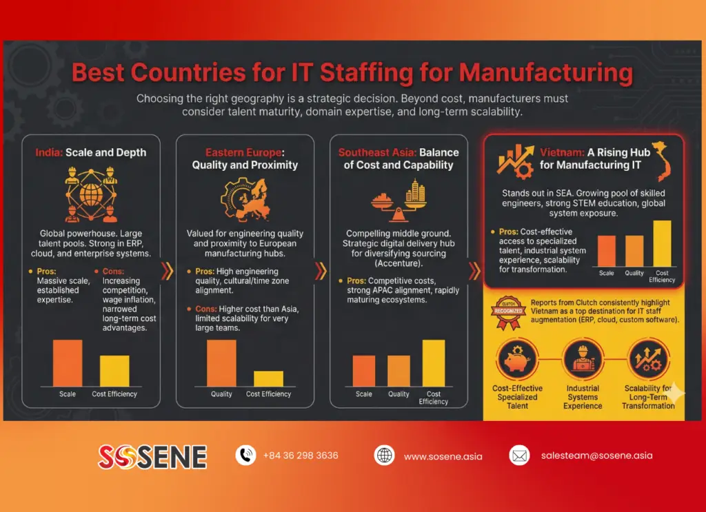 Best Countries for IT Staffing for Manufacturing