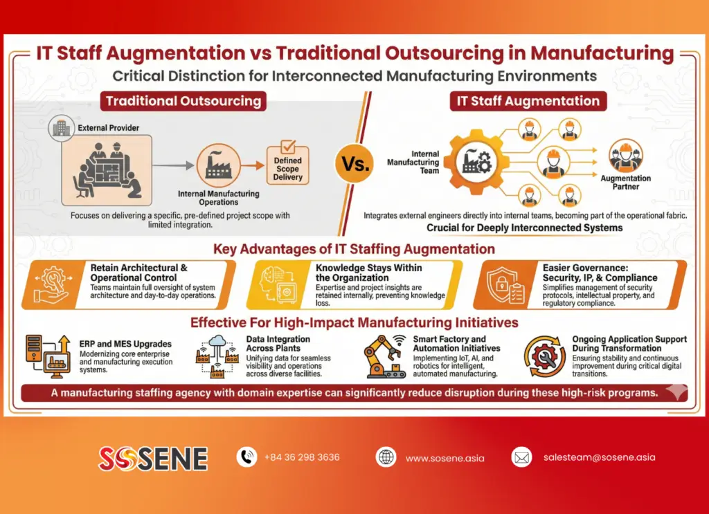 IT Staff Augmentation vs Traditional Outsourcing in Manufacturing