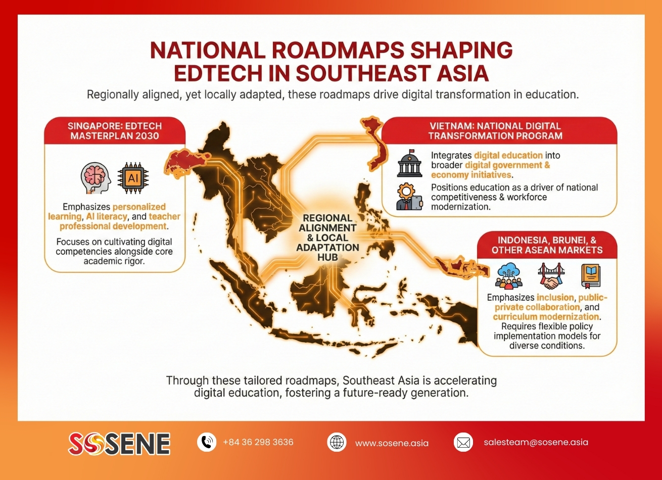 National EdTech roadmaps shaping digital transformation strategies across Southeast Asia.