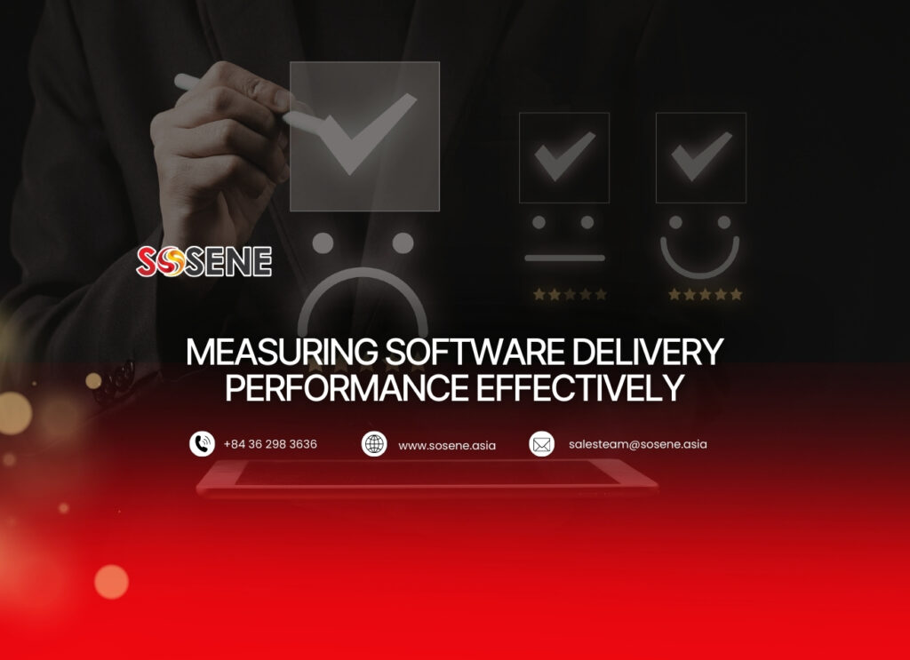 Engineering team reviewing software delivery performance metrics on a real-time dashboard